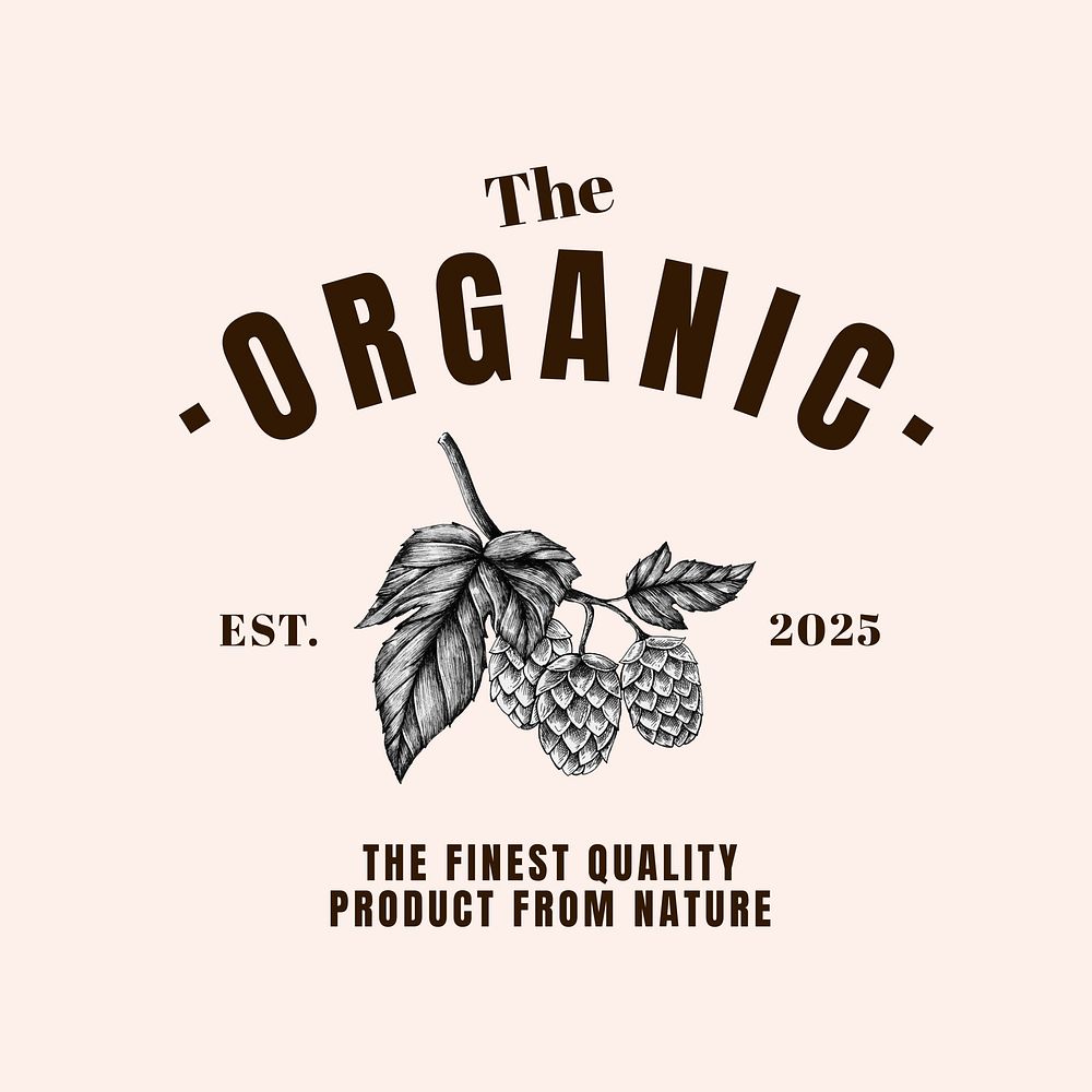 Organic shop  logo template, editable design