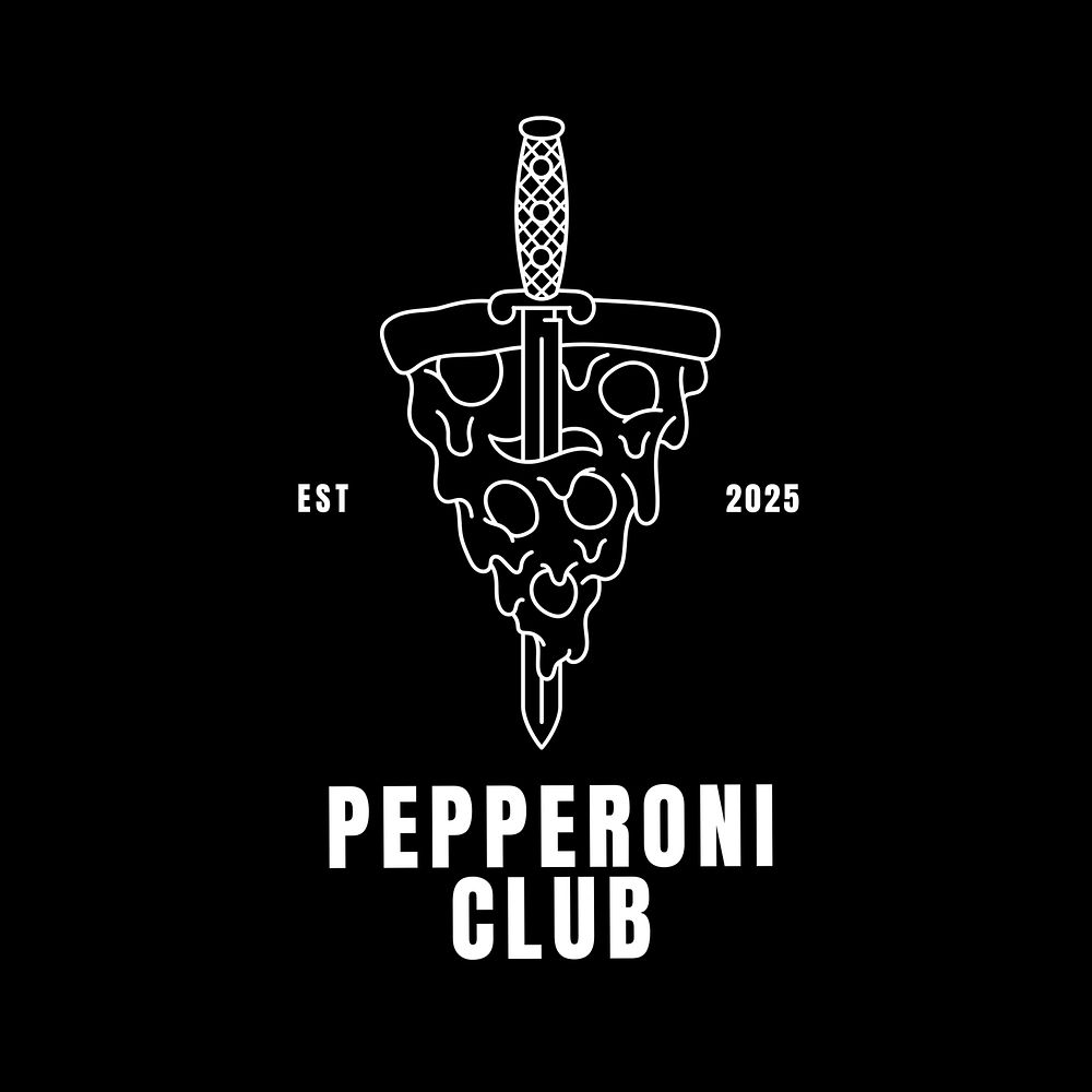 Pepperoni pizza  logo template
