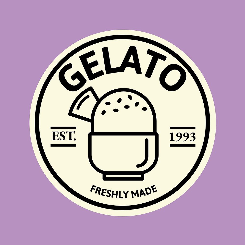 Editable ice cream shop logo, business branding design
