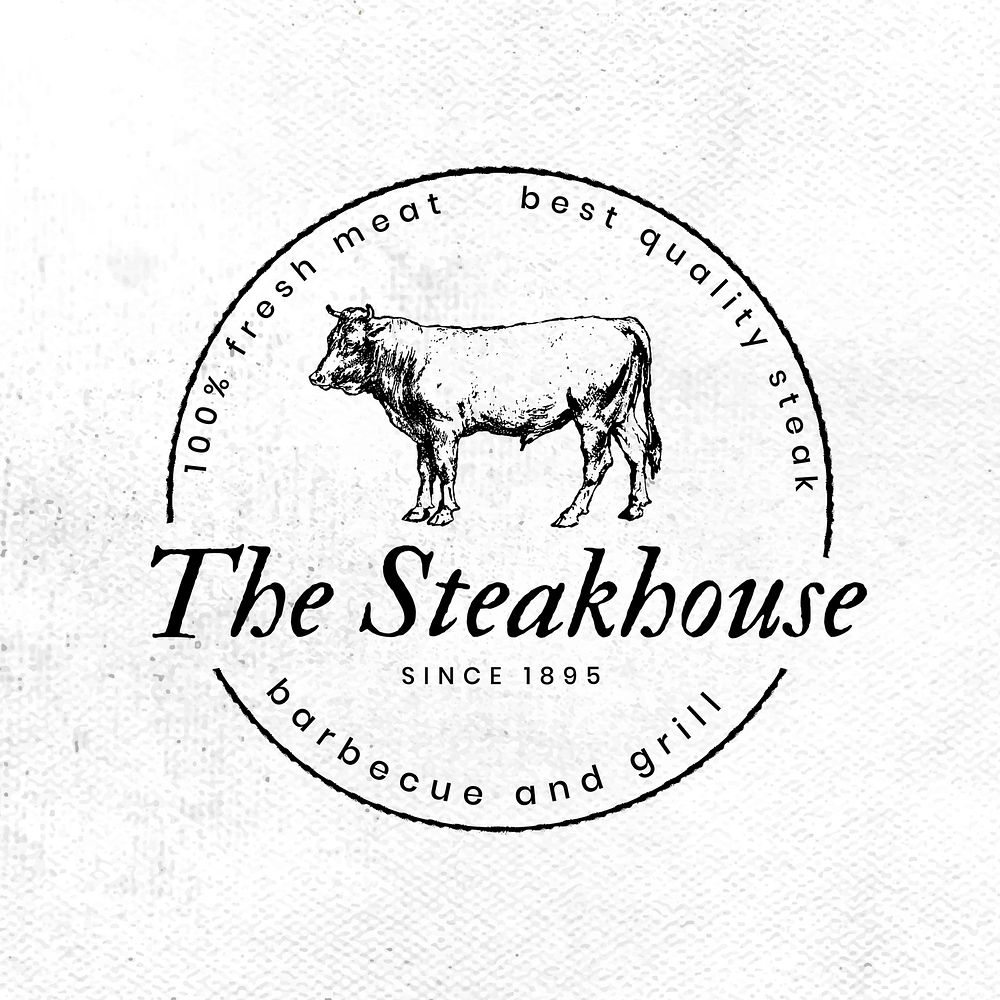 Customizable steakhouse logo, business branding design