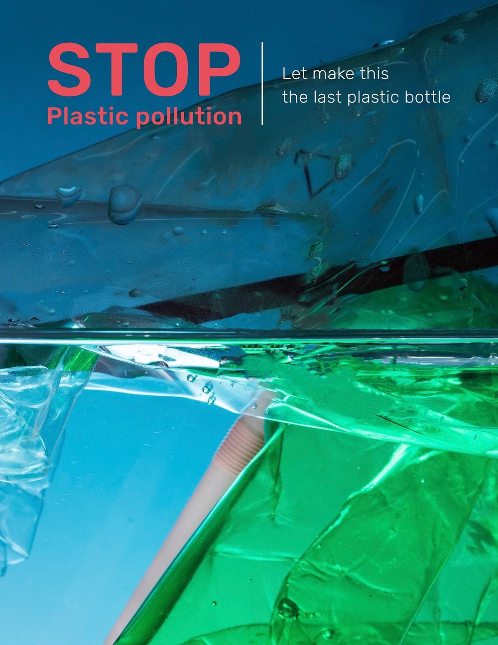 Plastic pollution flyer template, editable design