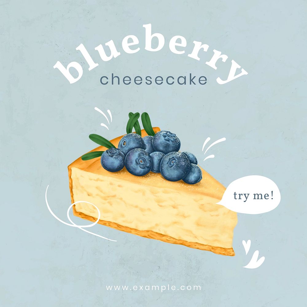 Bakery shop instagram post template dessert illustration  