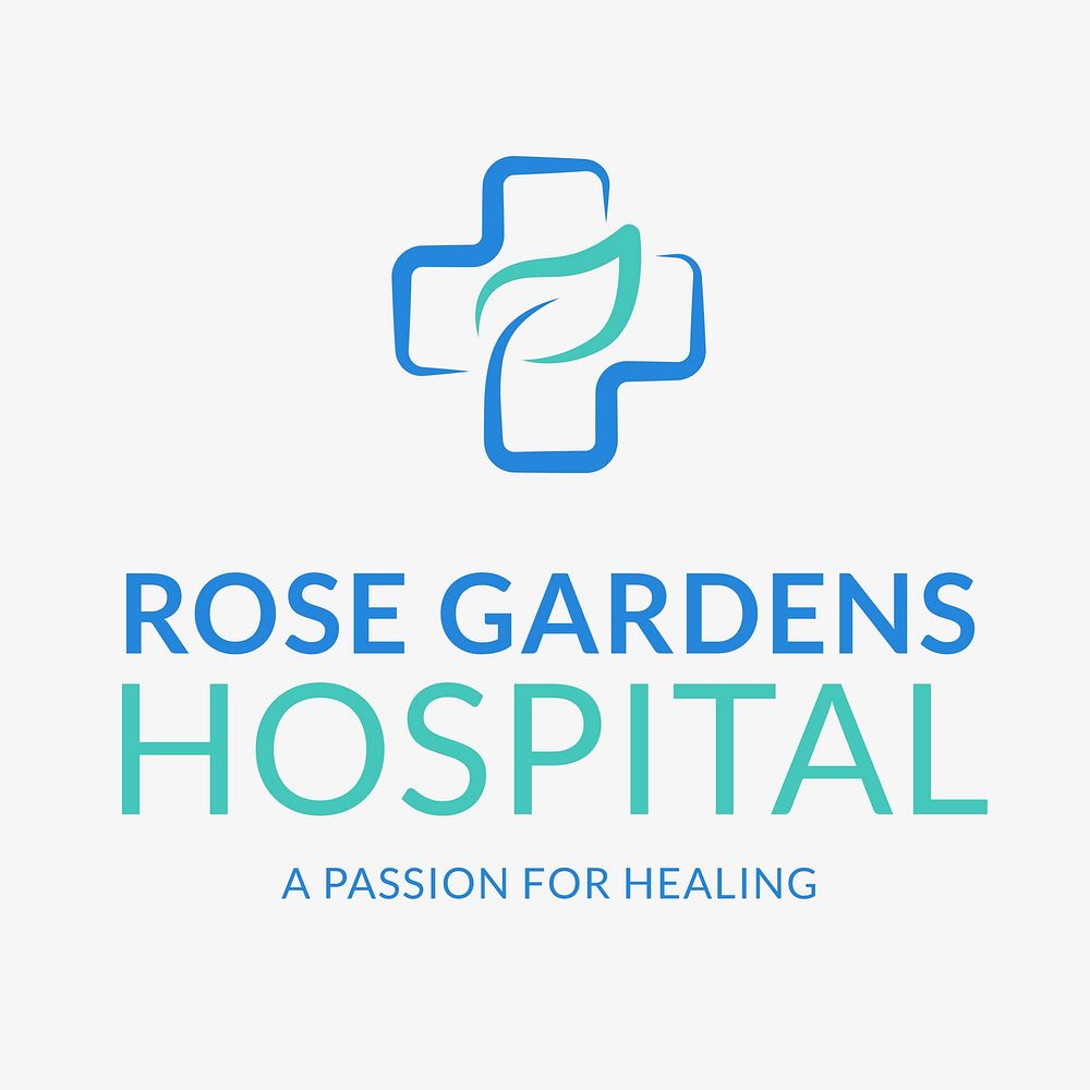 Hospital logo, editable wellness business branding design