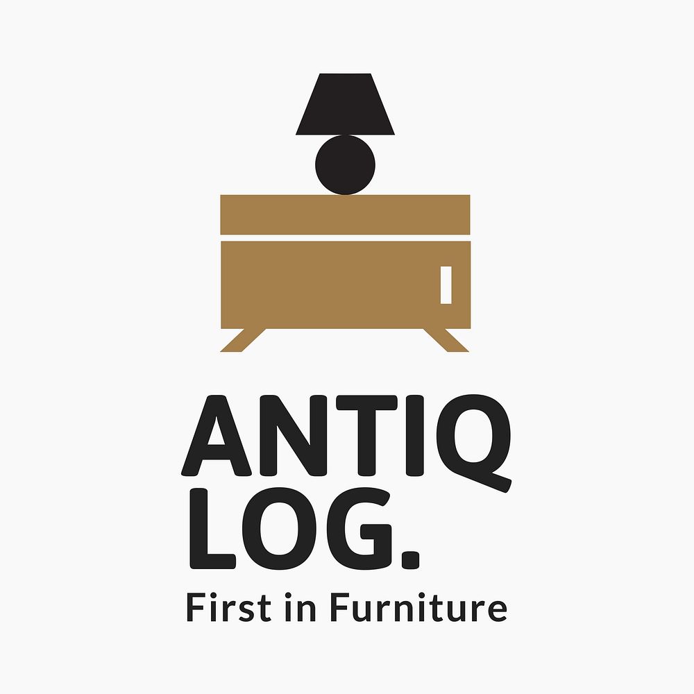 Antique furniture shop logo, editable business branding design