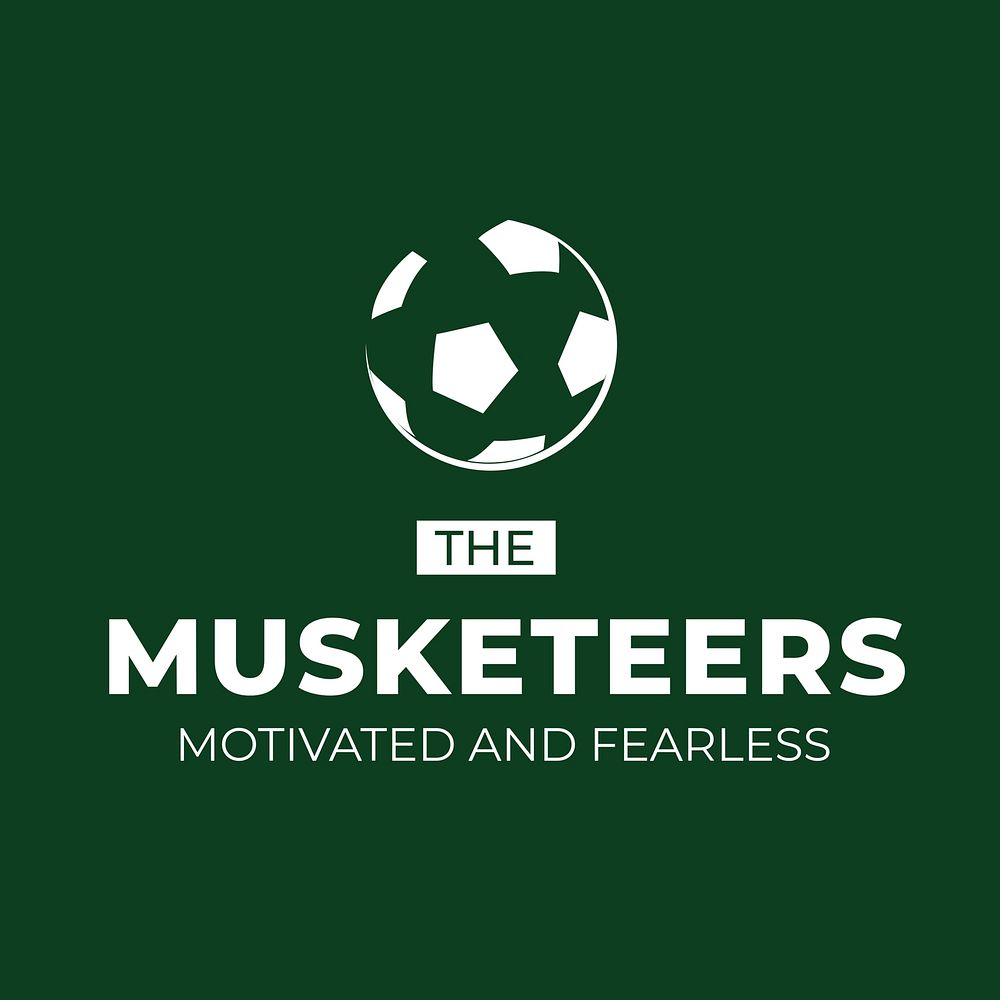 Sports logo, editable soccer business branding design