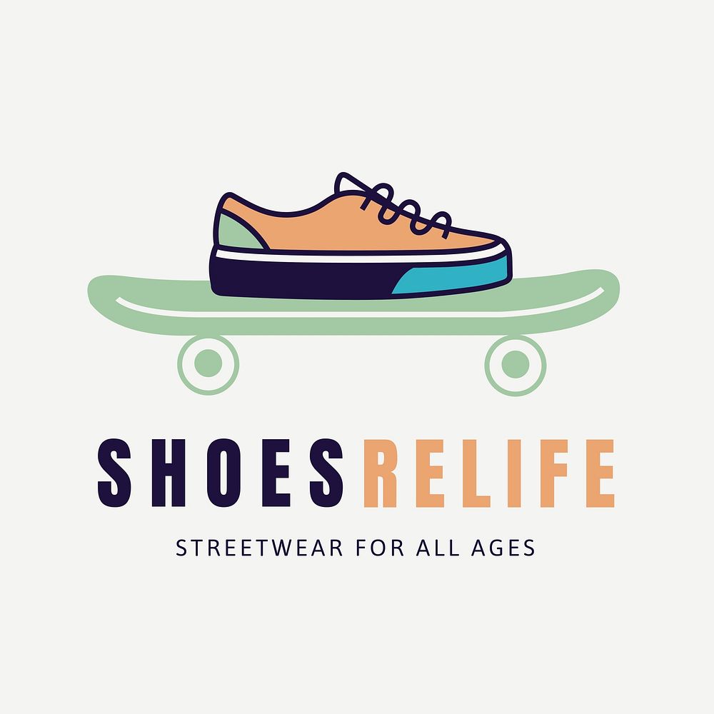 Shoes shop fashion logo template, editable branding design