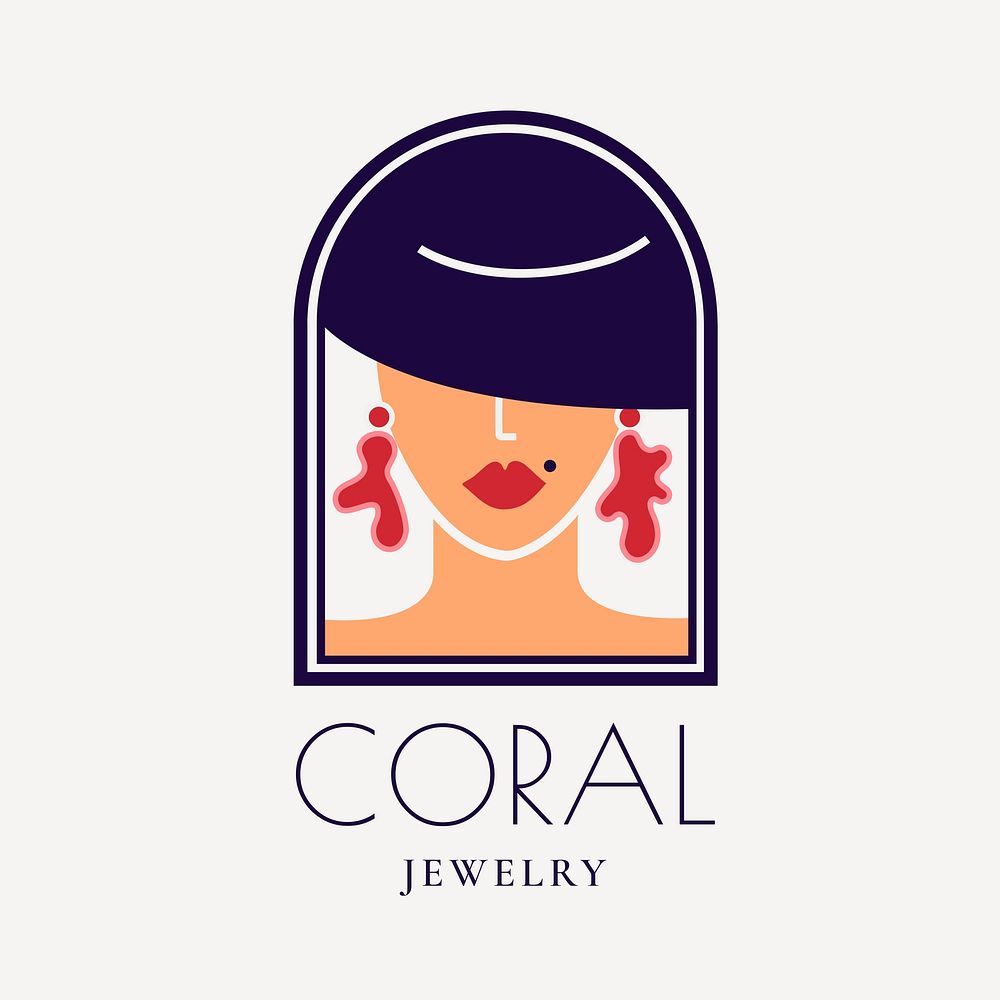 Jewelry shop fashion logo template, editable branding design