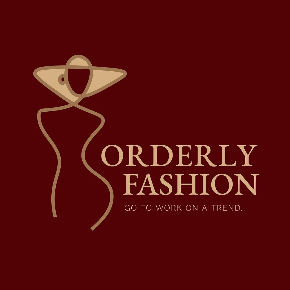 Clothing shop fashion logo template, editable branding design
