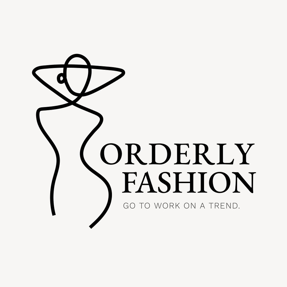 Clothing shop fashion logo template, editable branding design