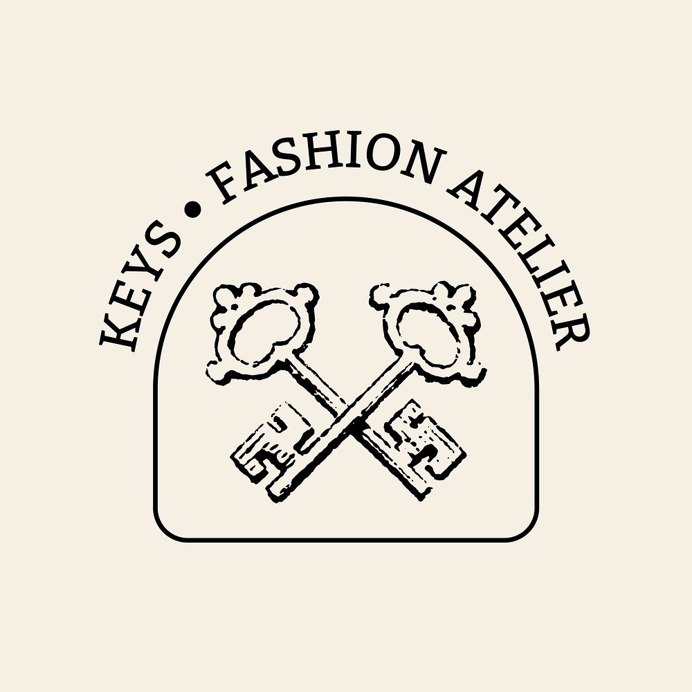 Alteration shop logo template, cream editable design
