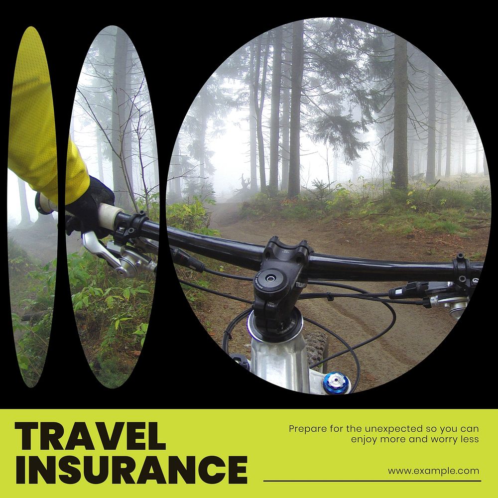 Travel insurance Instagram post template, editable design