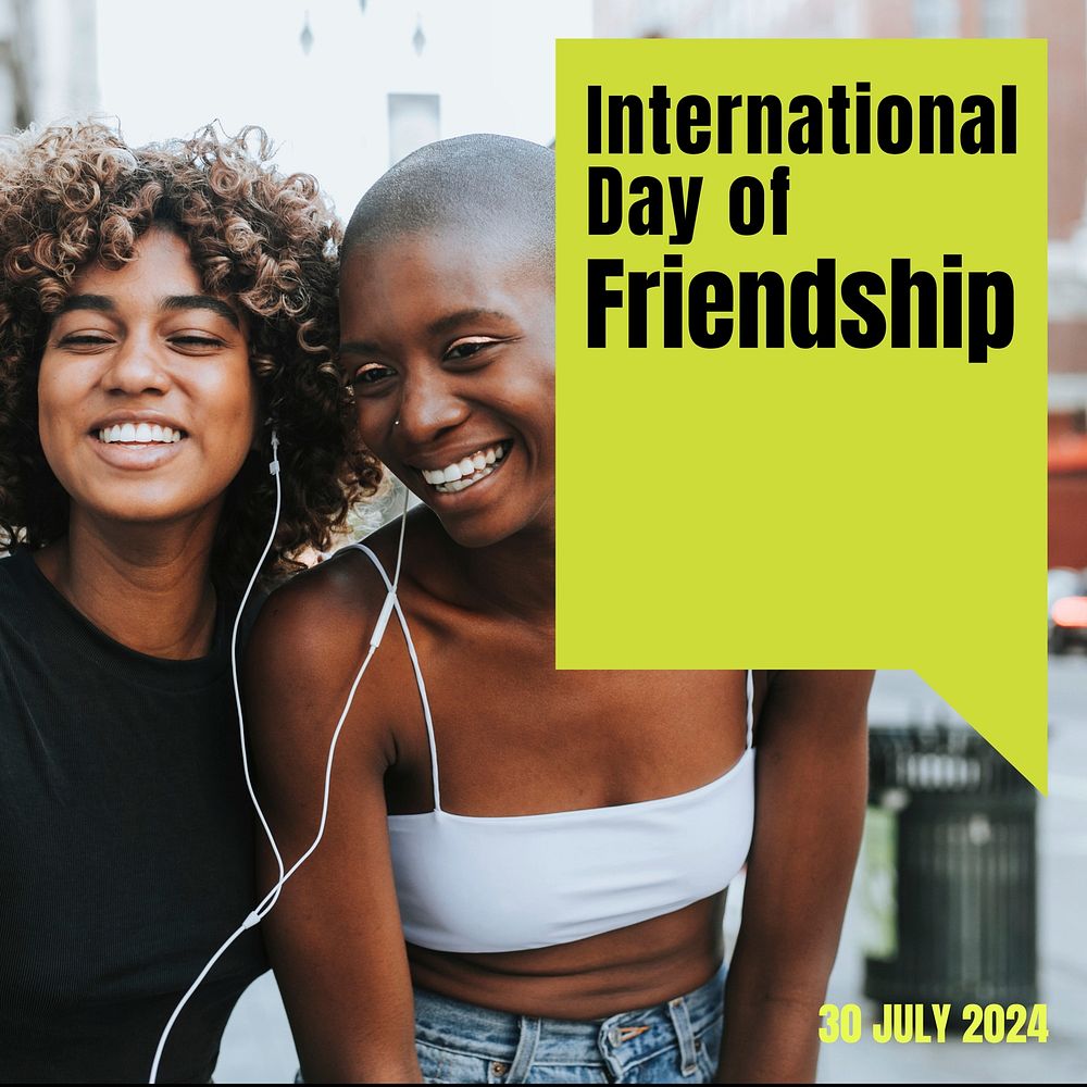 International day of friendship Instagram post template, editable design