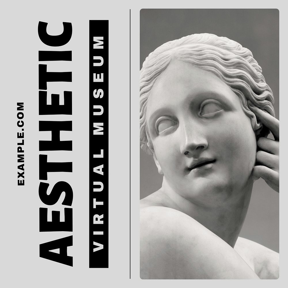 Aesthetic virtual museum Instagram post template  design