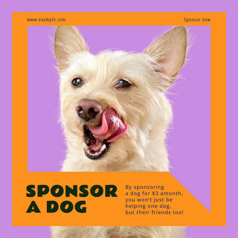 Dog charity Instagram post template  design