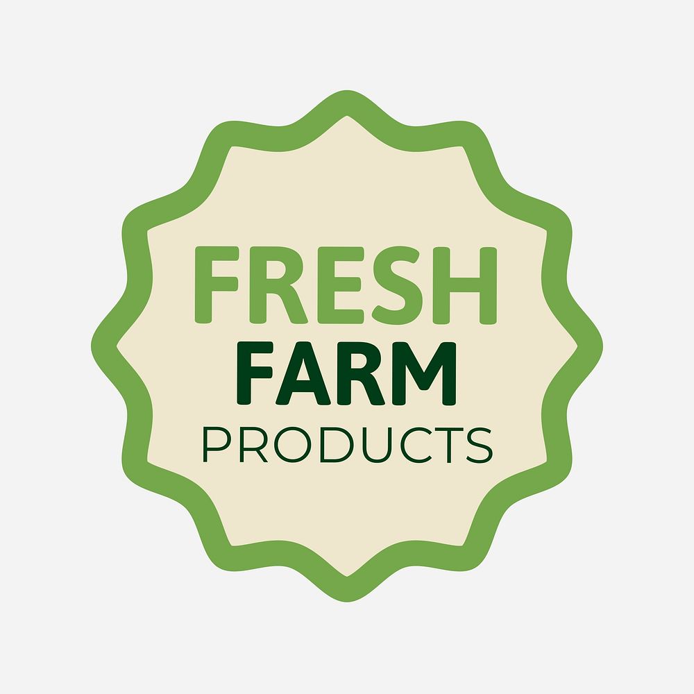 Fresh farm products logo template, food branding, editable design