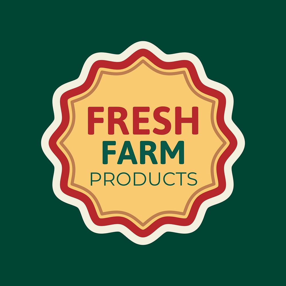 Fresh farm products logo template, food branding, editable design