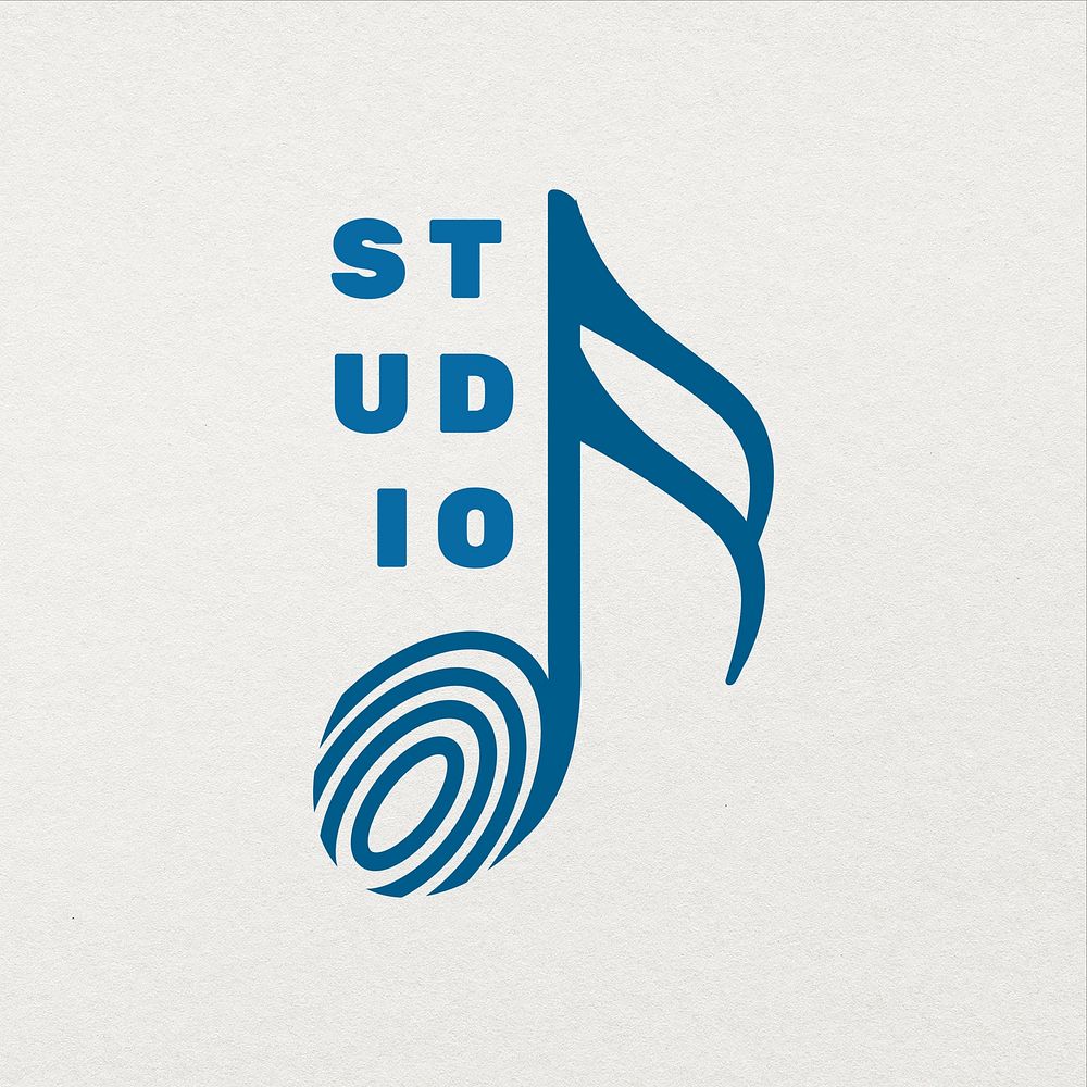 Editable semiquaver musical note logo design