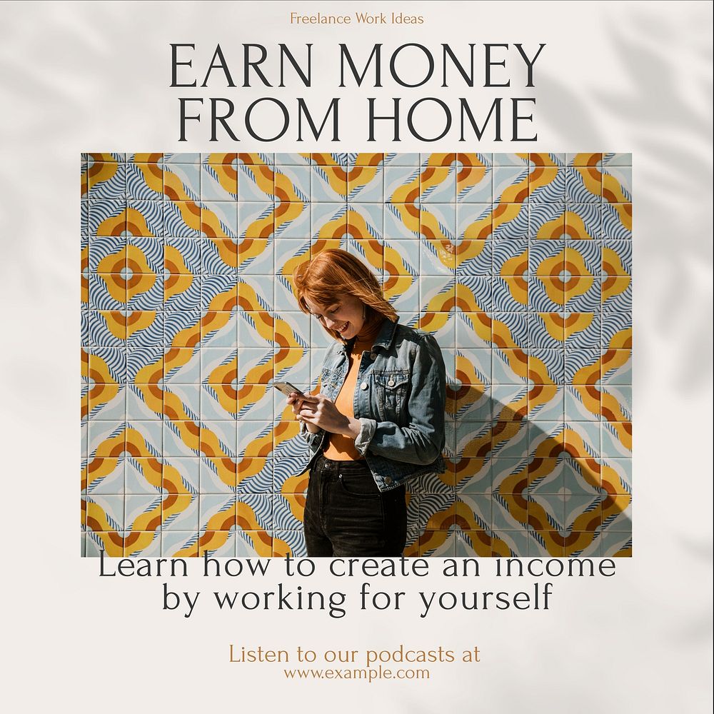 Earn money  podcast Instagram post template