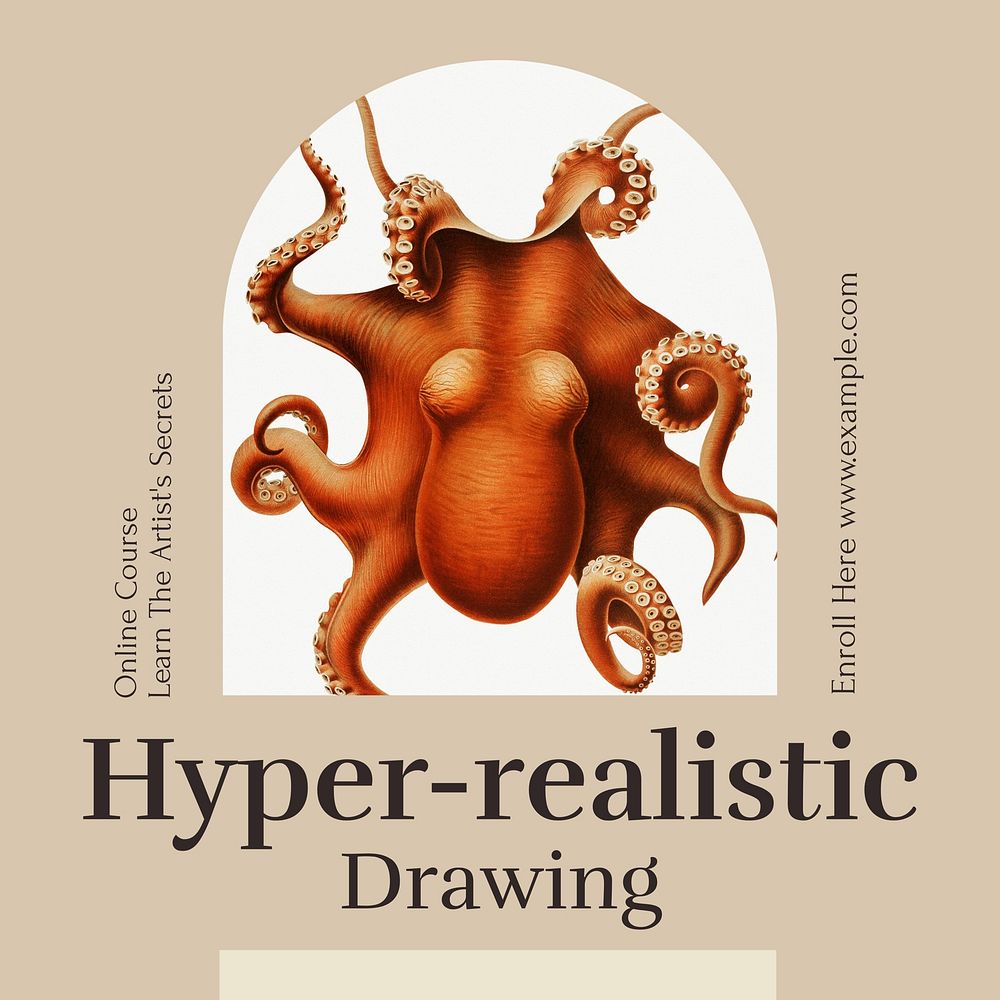 Hyper-realistic drawing Instagram post template
