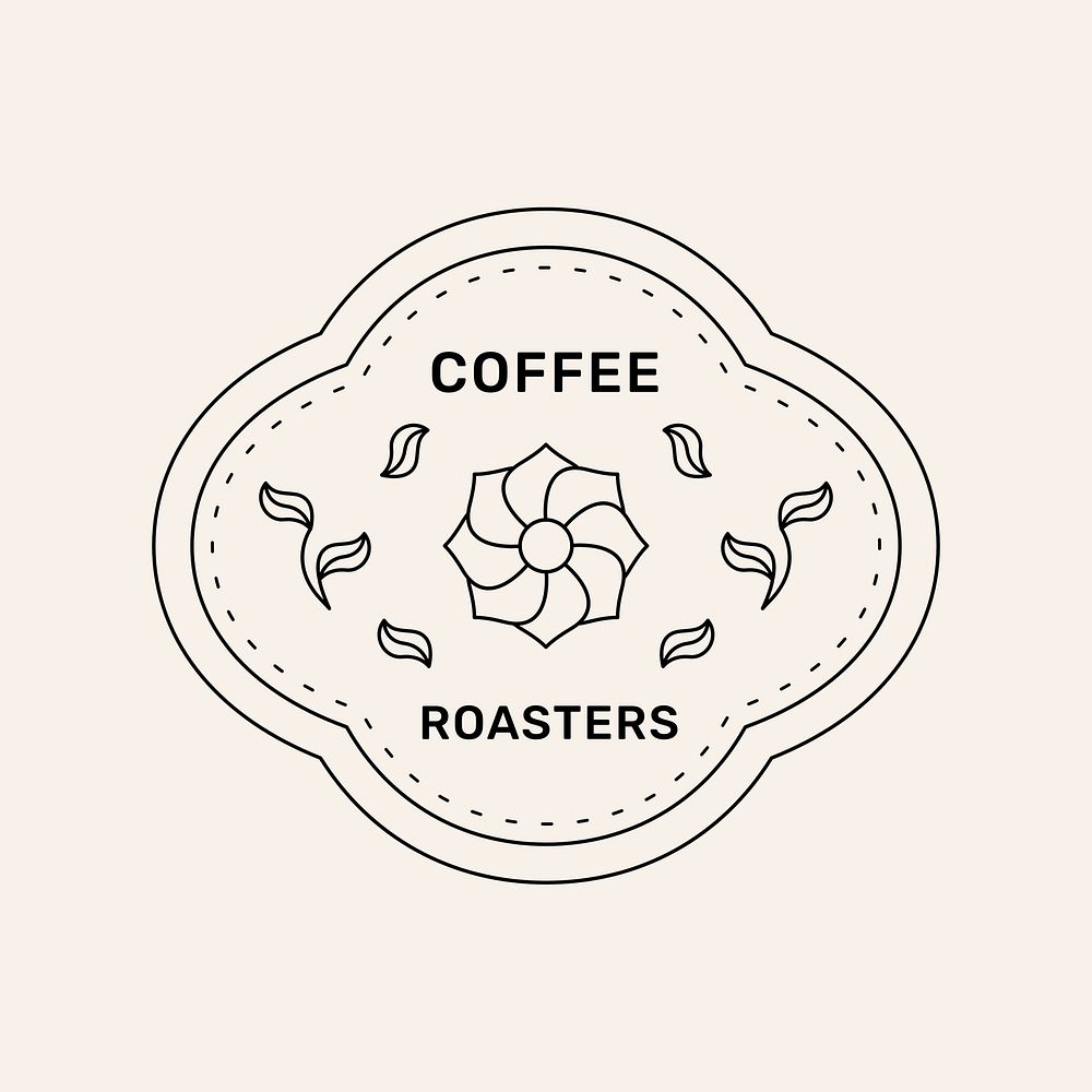 Coffee shop editable logo template, minimal line art