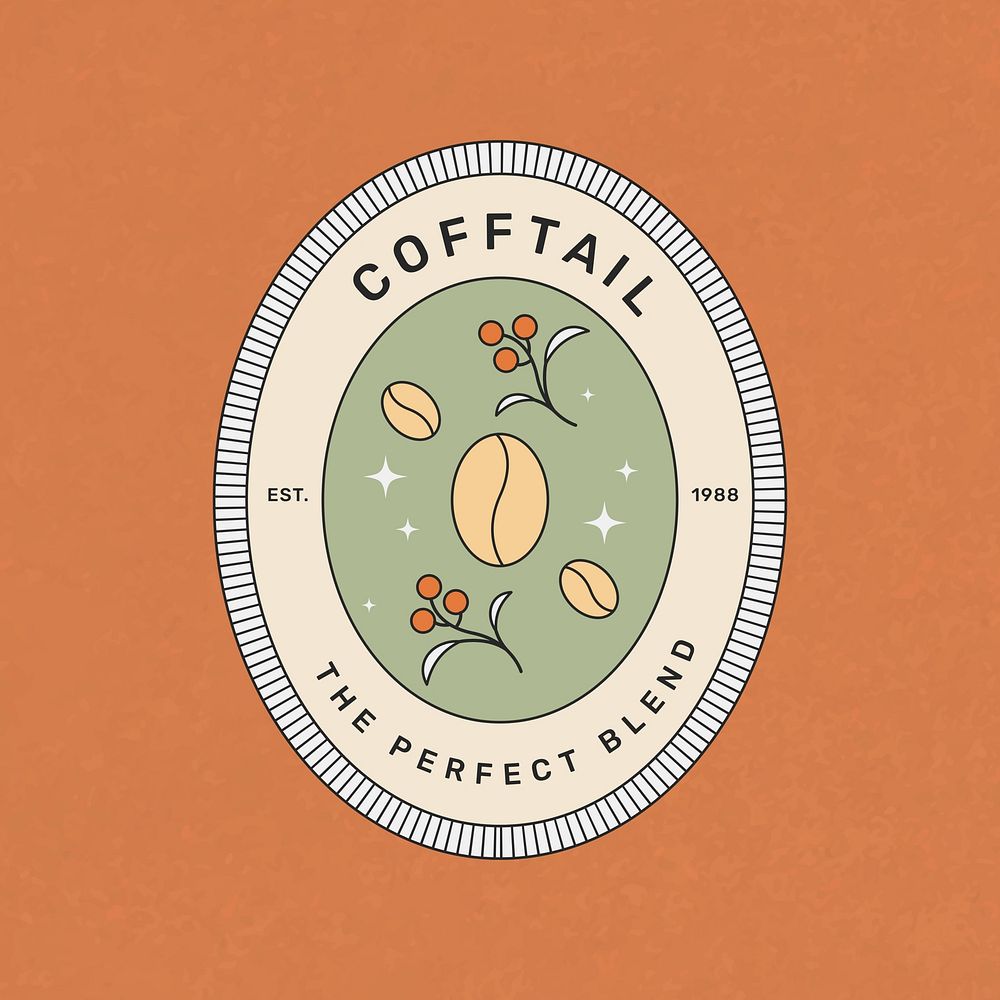 Coffee house logo template, minimal line art