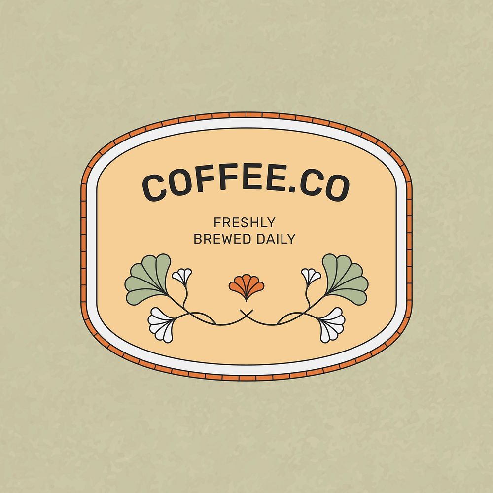 Coffee shop logo template, minimal line art