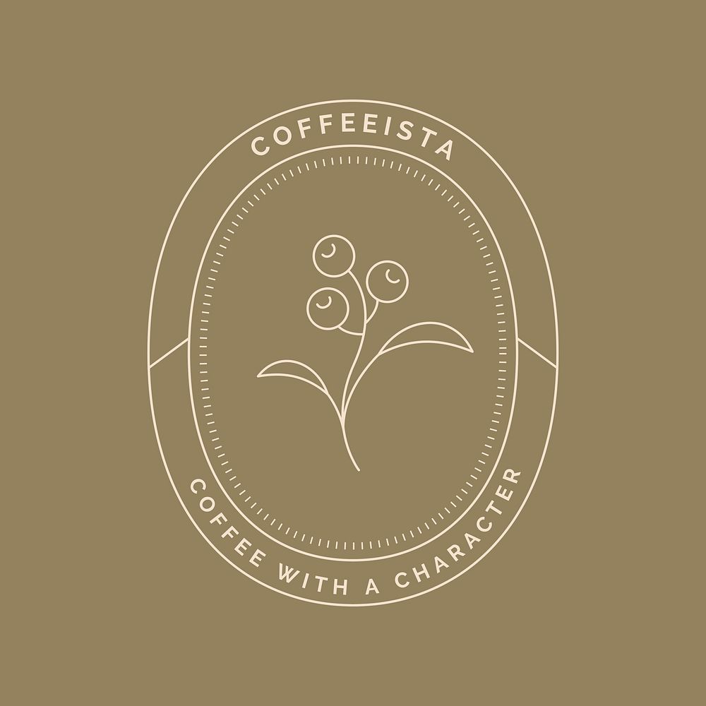 Cafe & restaurant editable logo template, minimal line art