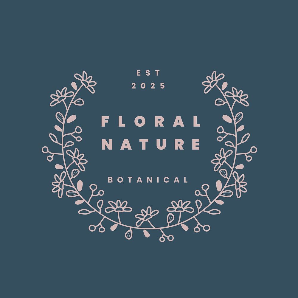 Elegant business logo  template floral illustration