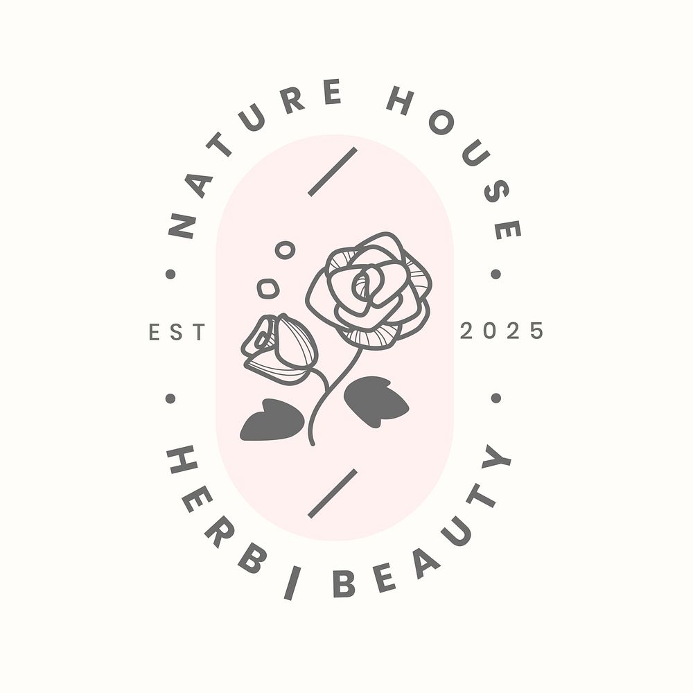 Rose business logo editable  template, flower design for beauty brands