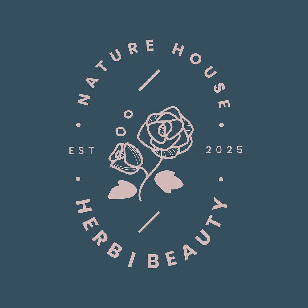 Rose business logo editable template, flower design for beauty brands
