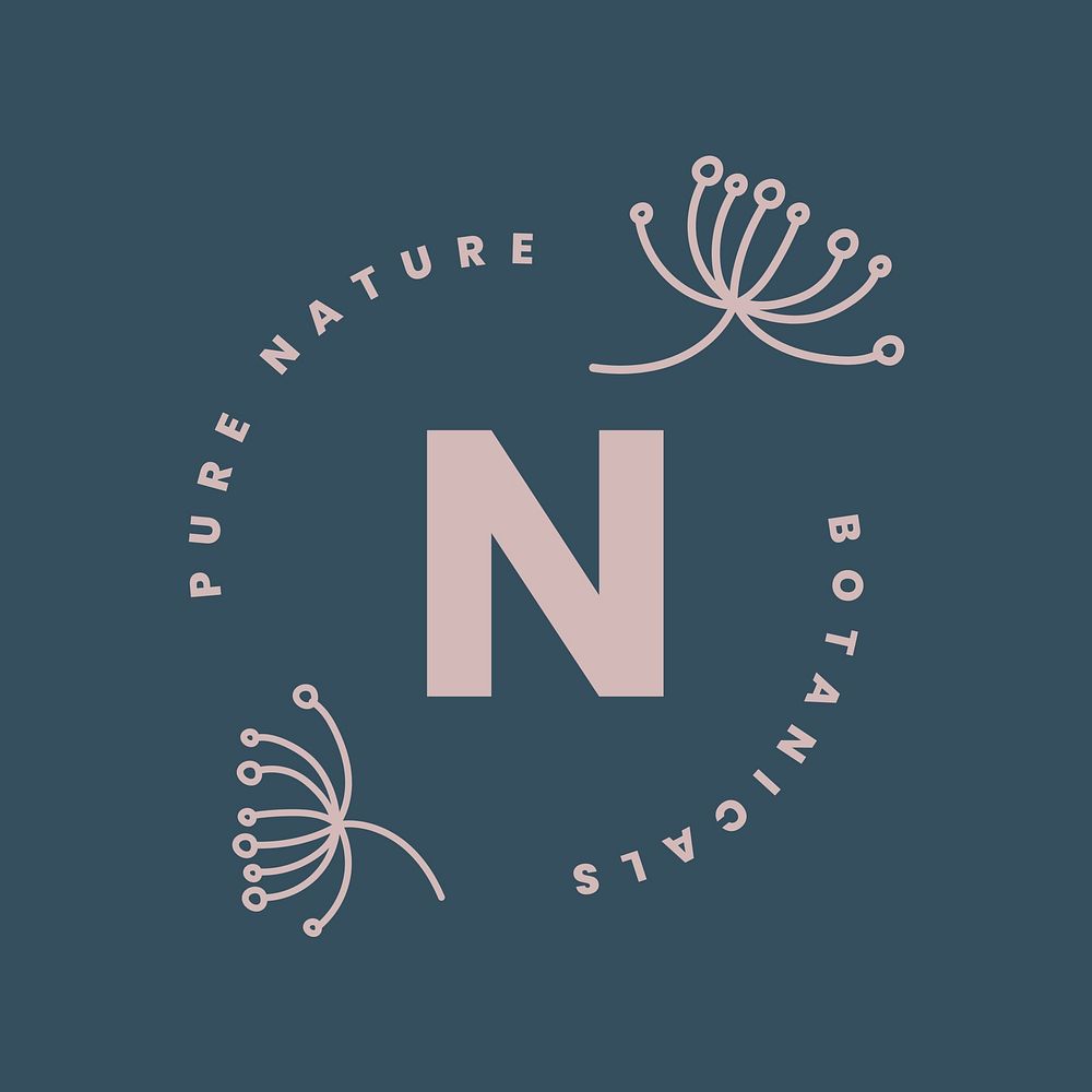 Minimal botanical logo template, modern design for organic business