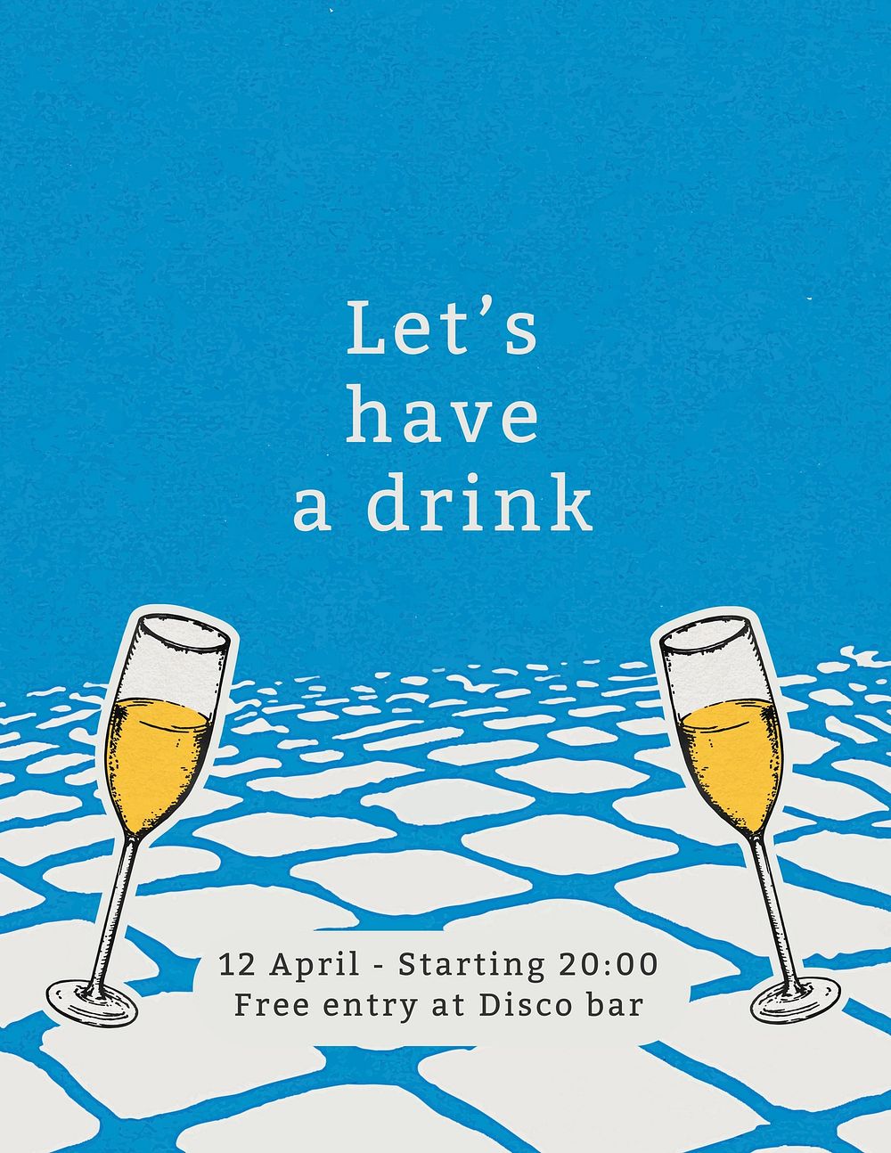 Drinks party flyer, editable design