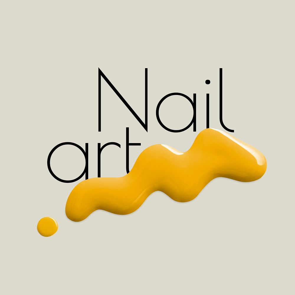 Nail art business logo template,  creative color paint design
