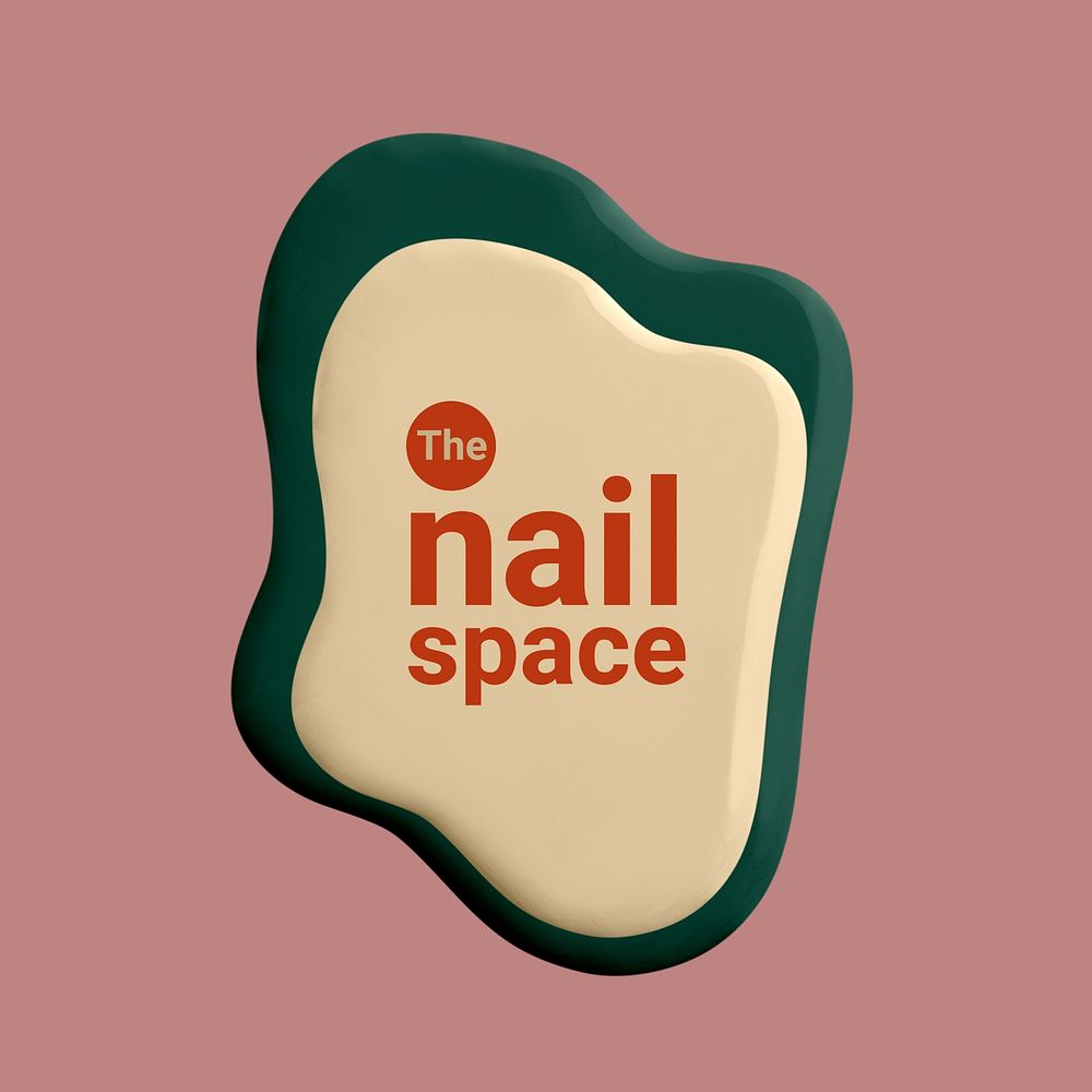 Nail salon logo template, editable creative color paint design