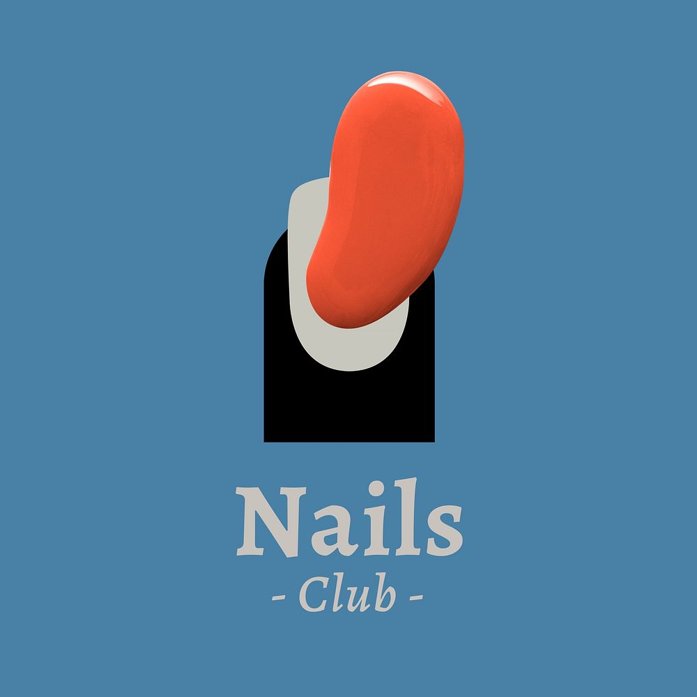 Nails club logo template, editable creative color paint design