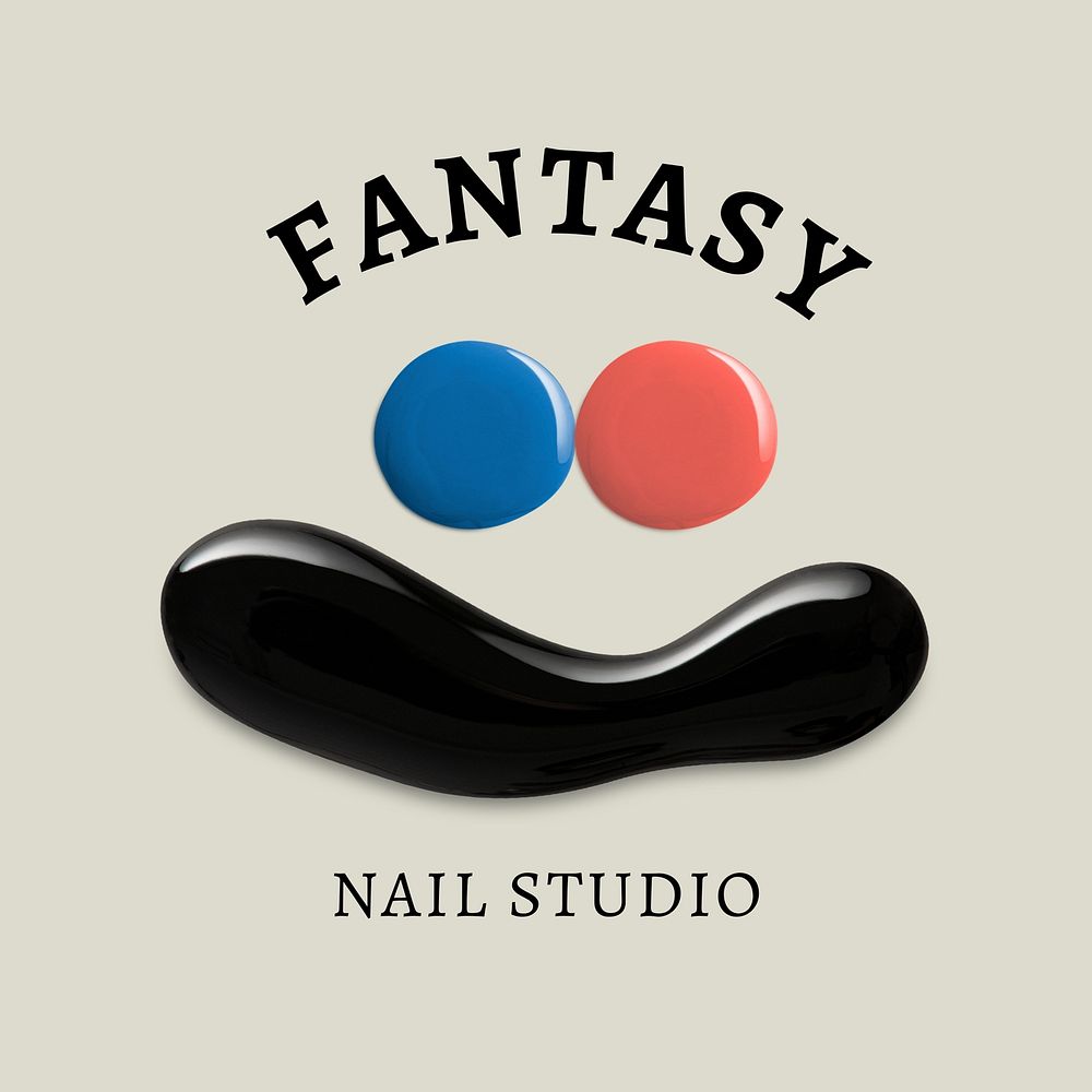 Nail business logo template, editable creative color paint design