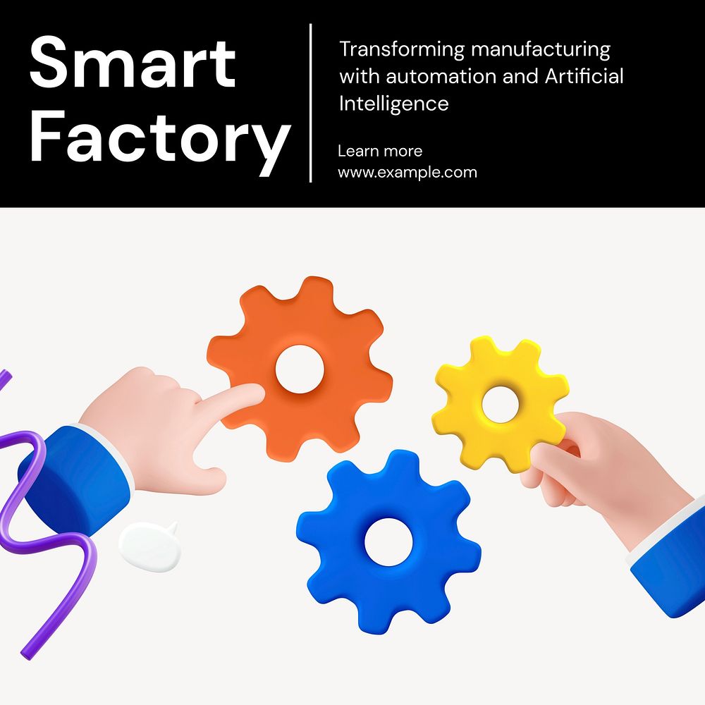 Smart factory Instagram ad template  social media post design