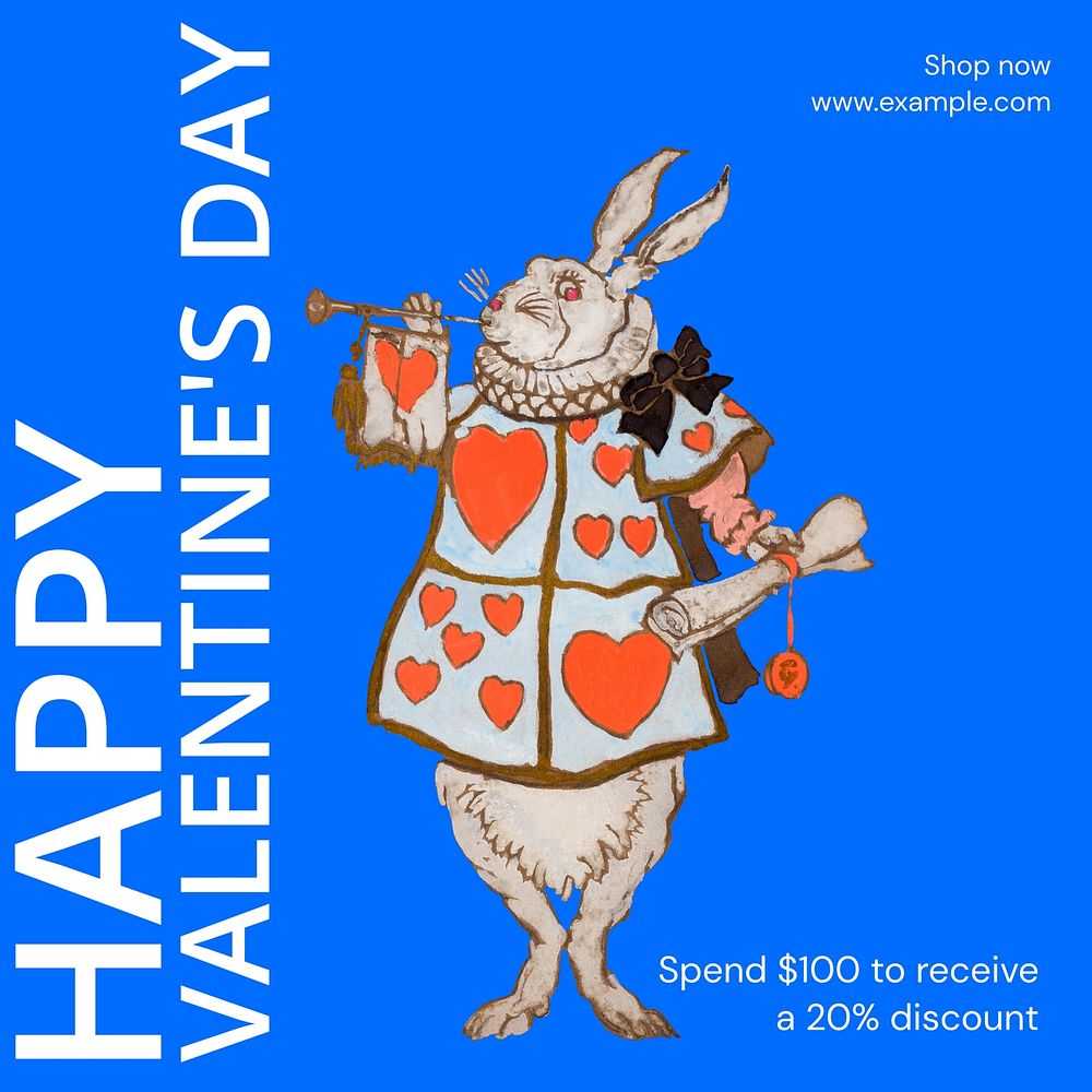 Valentine's Day sale Instagram ad template  social media post design