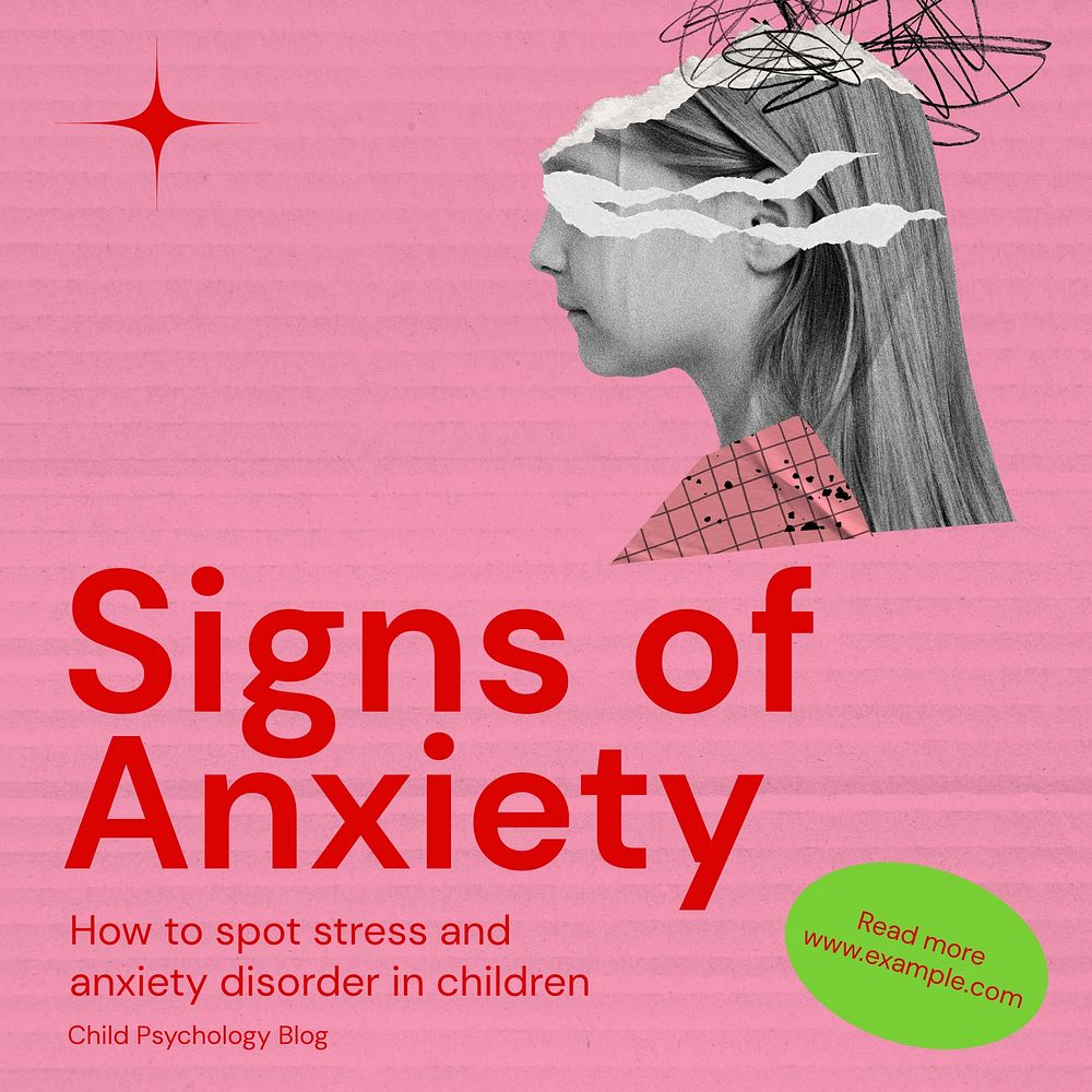 Children anxiety Instagram post template