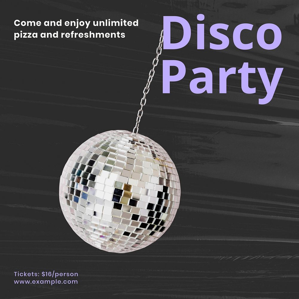 Disco party Facebook ad template   & design