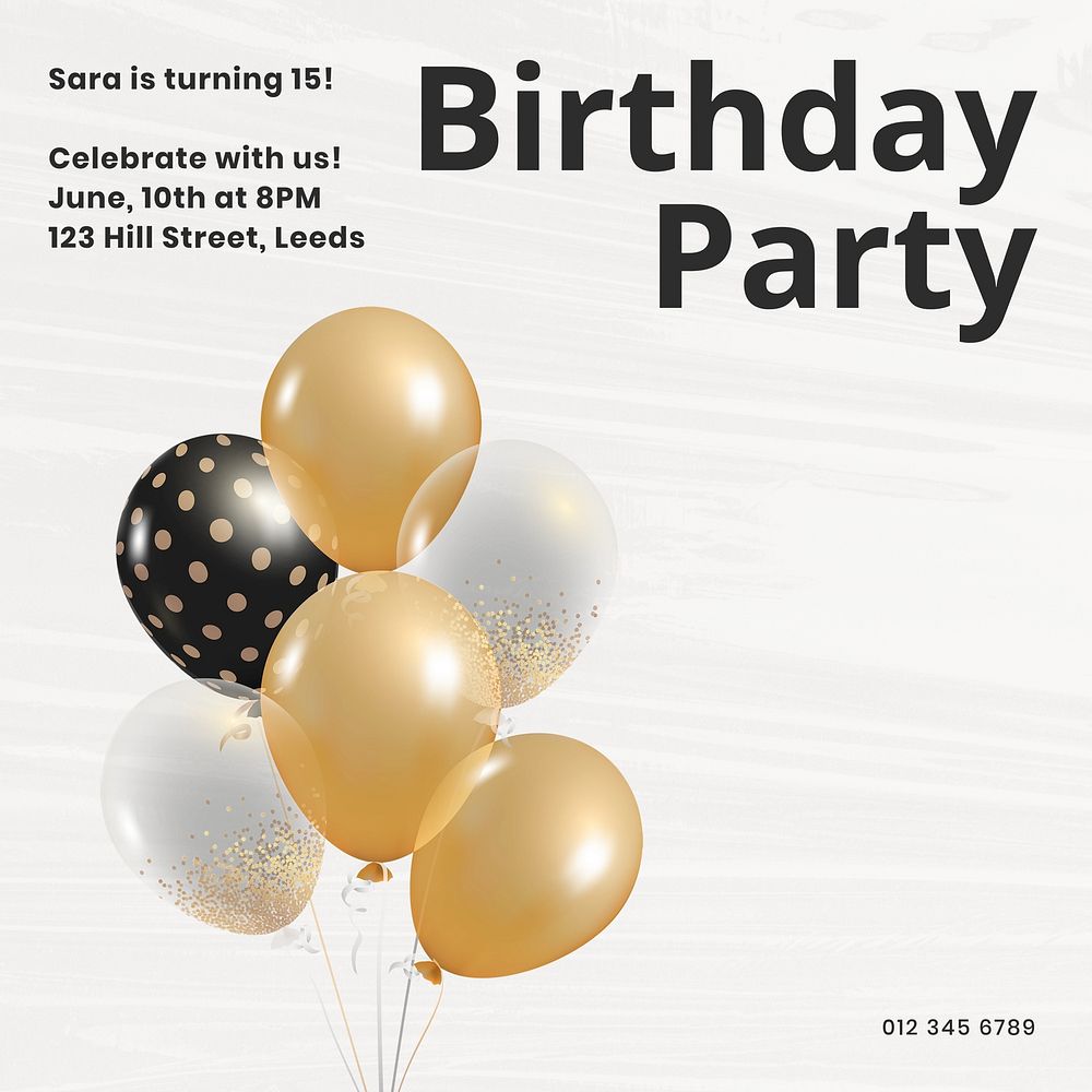 Birthday party Facebook ad template   & design