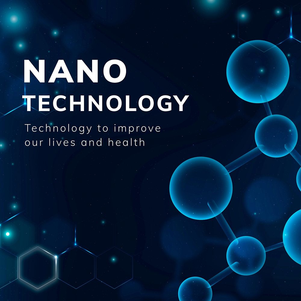 Nanotechnology Facebook post template, editable design