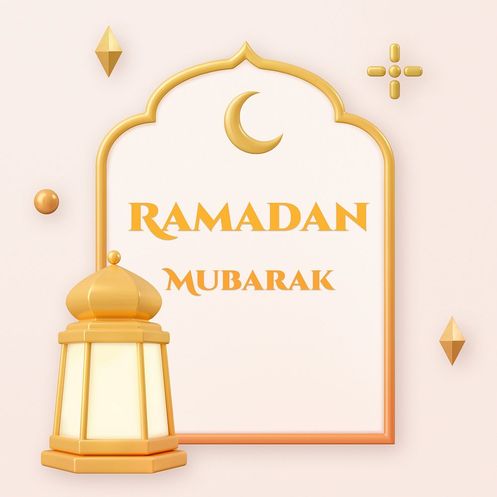Ramadan mubarak Instagram post template 3D  design
