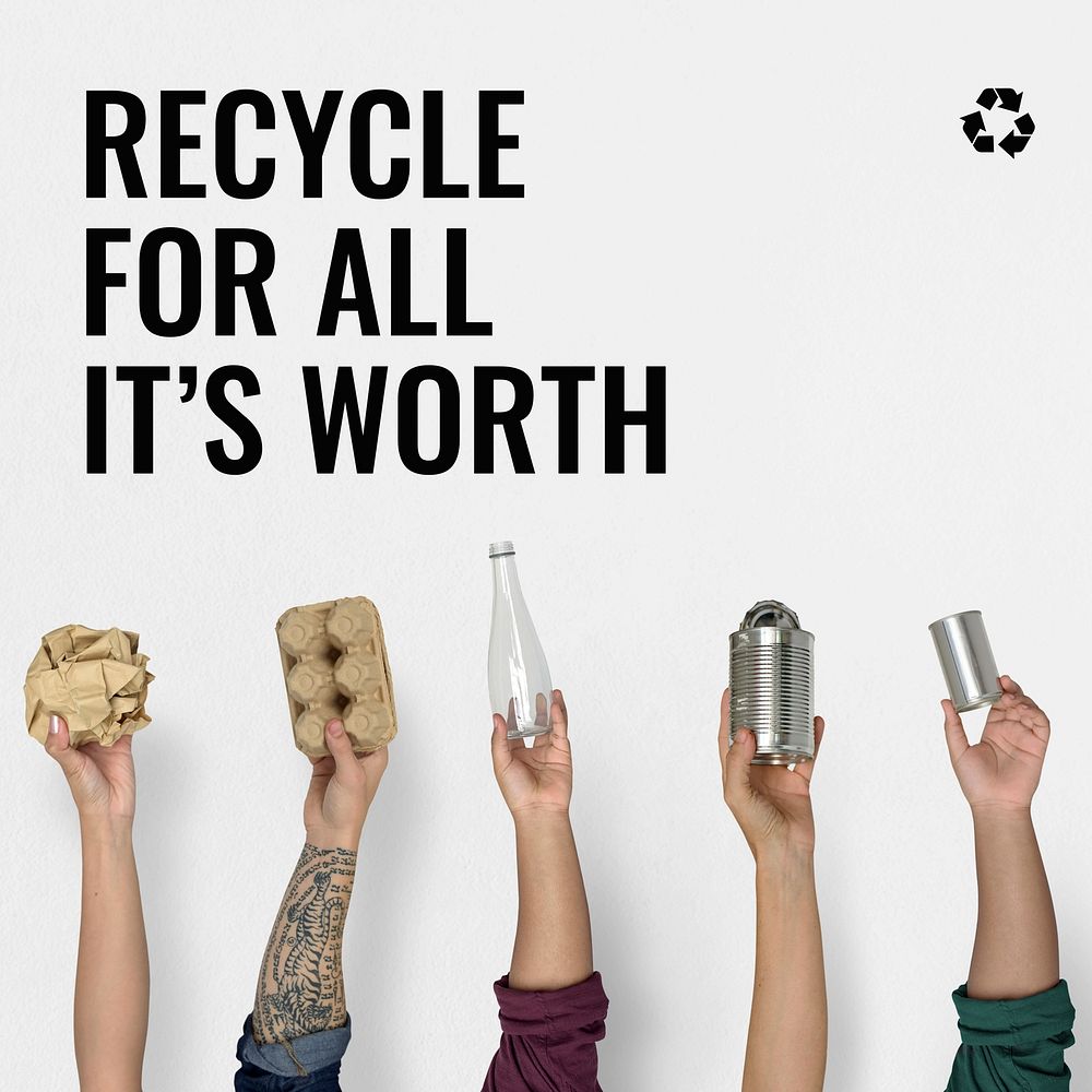 Recycling campaign Facebook post template  