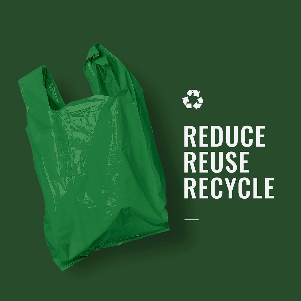 Recycle campaign Facebook post template, editable text