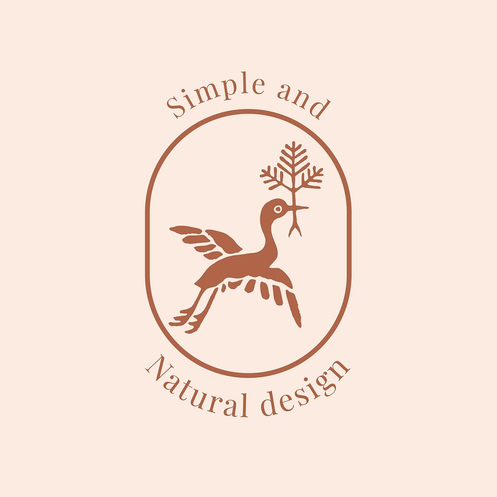 Natural design vintage logo template, editable text