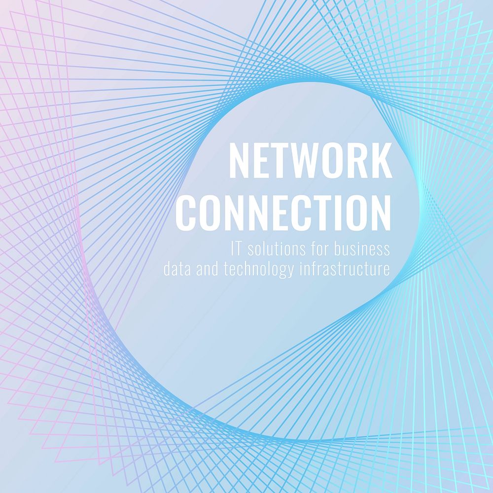 Network connection Instagram post template  pastel wireframe design