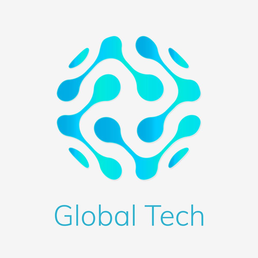 Blue digital logo template,  blue design