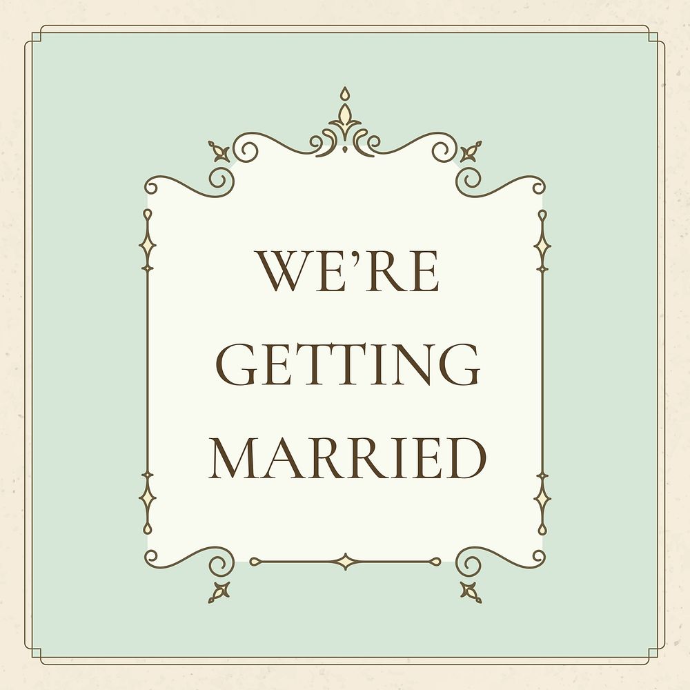 We're getting married card template