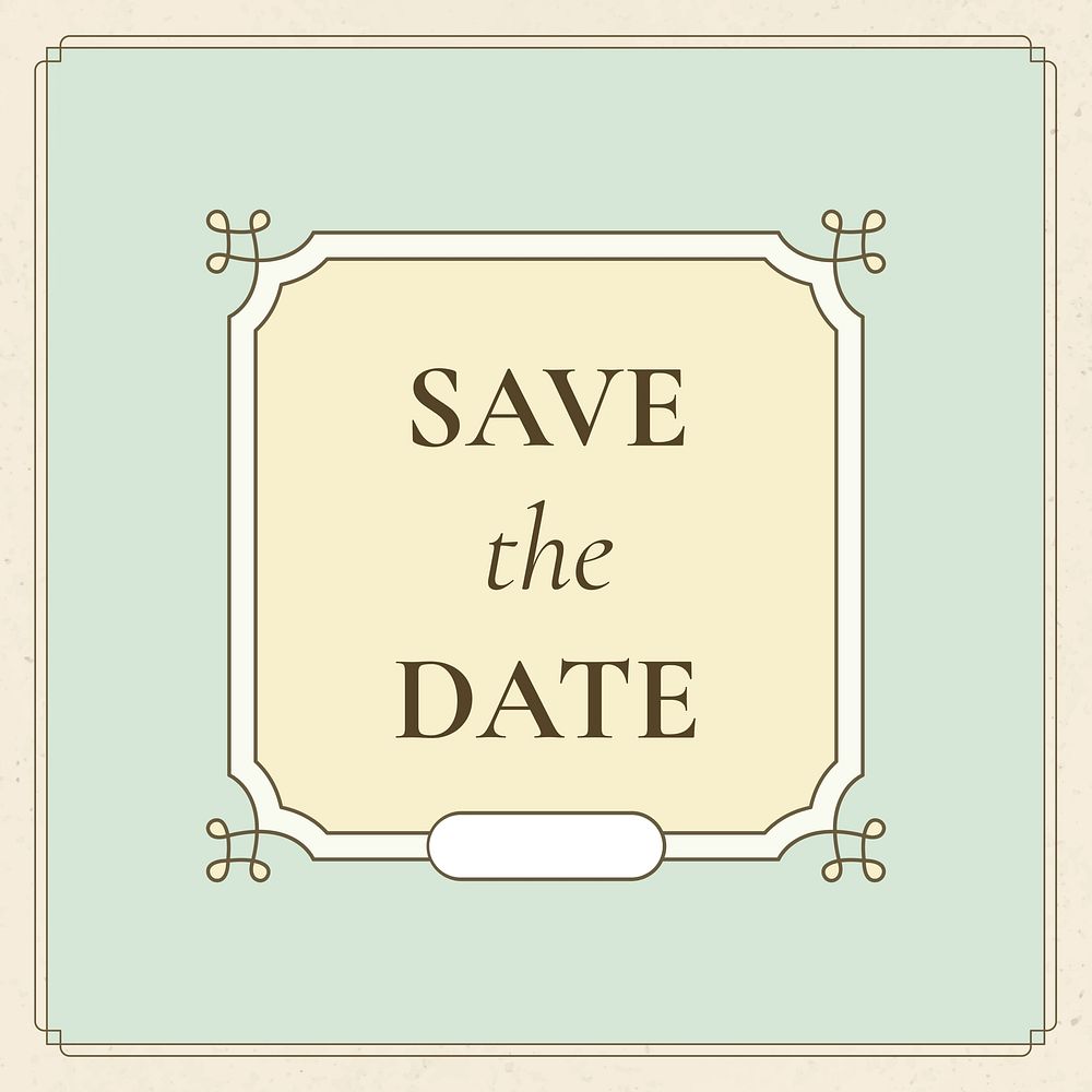 Save the date  wedding announcement instagram template on pastel green background
